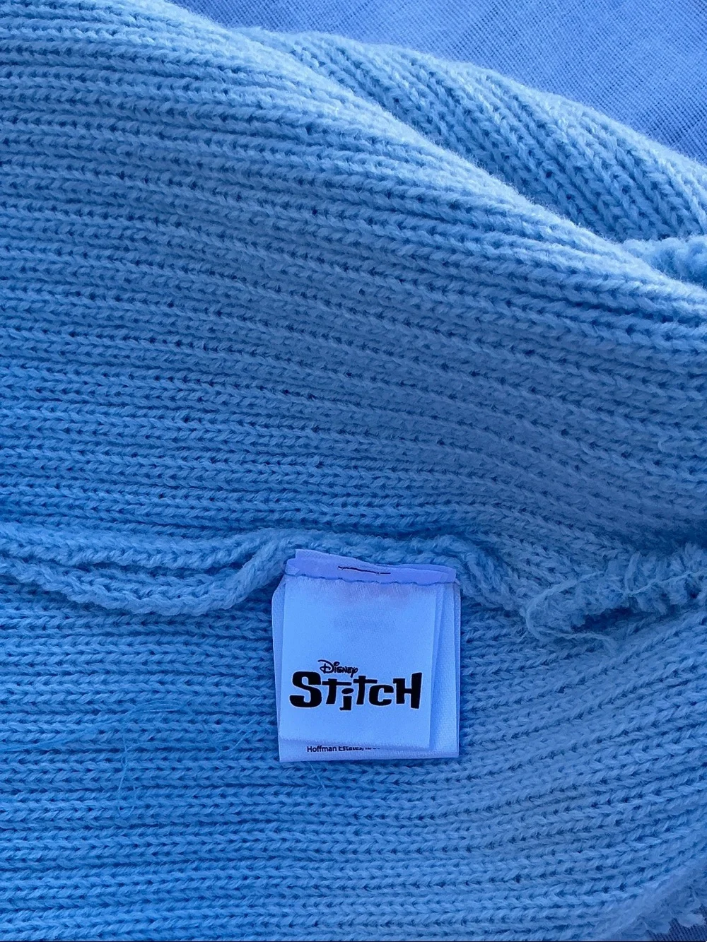 Disney Light Blue Stitch Embroidered Knit Beanie for Kids